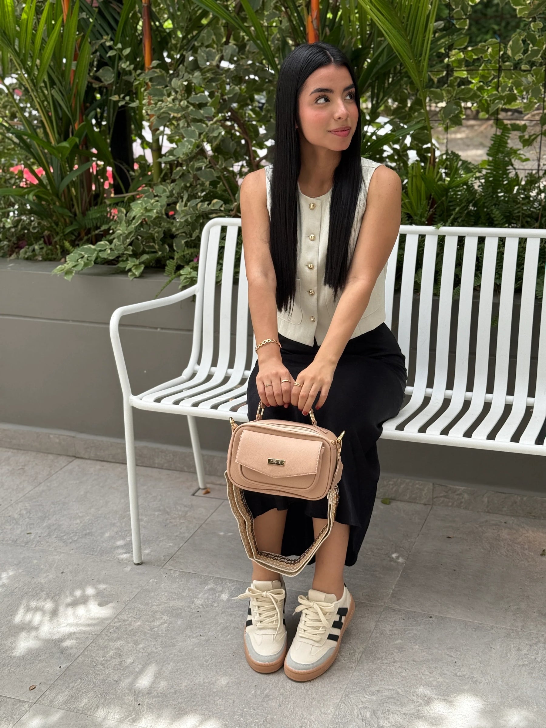 COMBO TENIS AMBAR BEIGE + BOLSO N308
