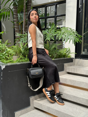 COMBO TENIS AMBAR NEGRO + BOLSO N308
