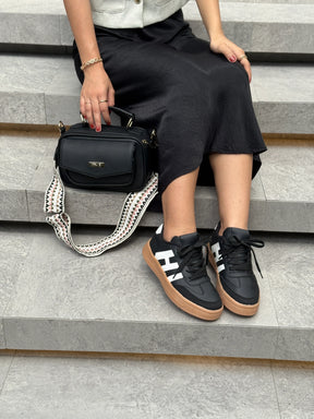 COMBO TENIS AMBAR NEGRO + BOLSO N308
