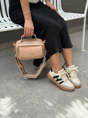 COMBO TENIS AMBAR BEIGE + BOLSO N308