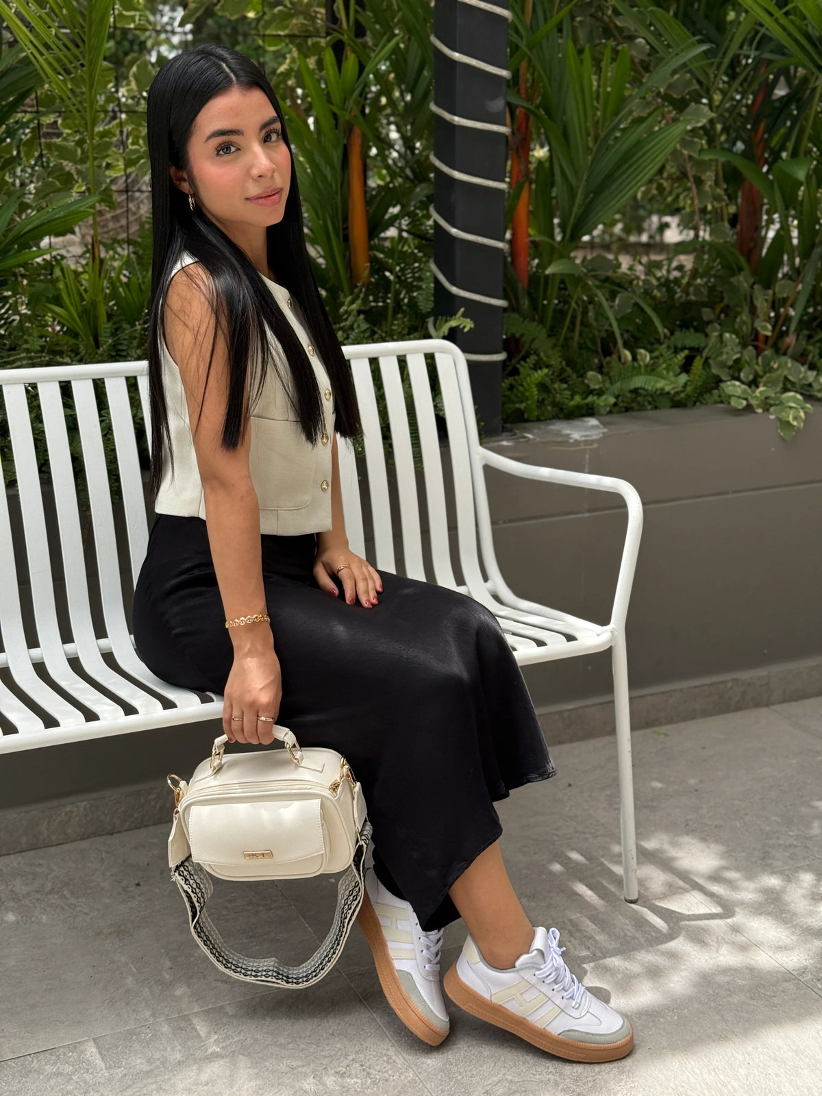 COMBO TENIS AMBAR BLANCO + BOLSO N308