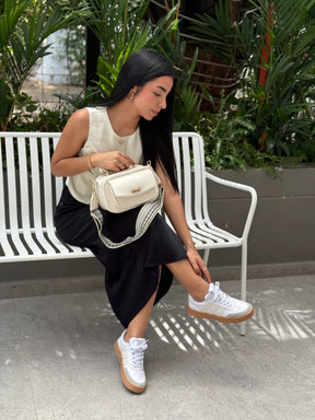 COMBO TENIS AMBAR BLANCO + BOLSO N308