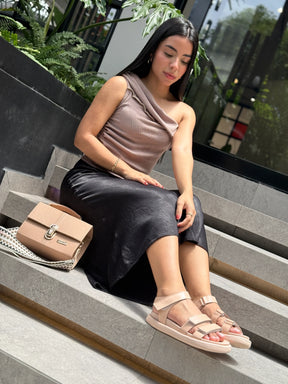 COMBO DANNA C1938 + BOLSO N409 MARFIL NEGRO