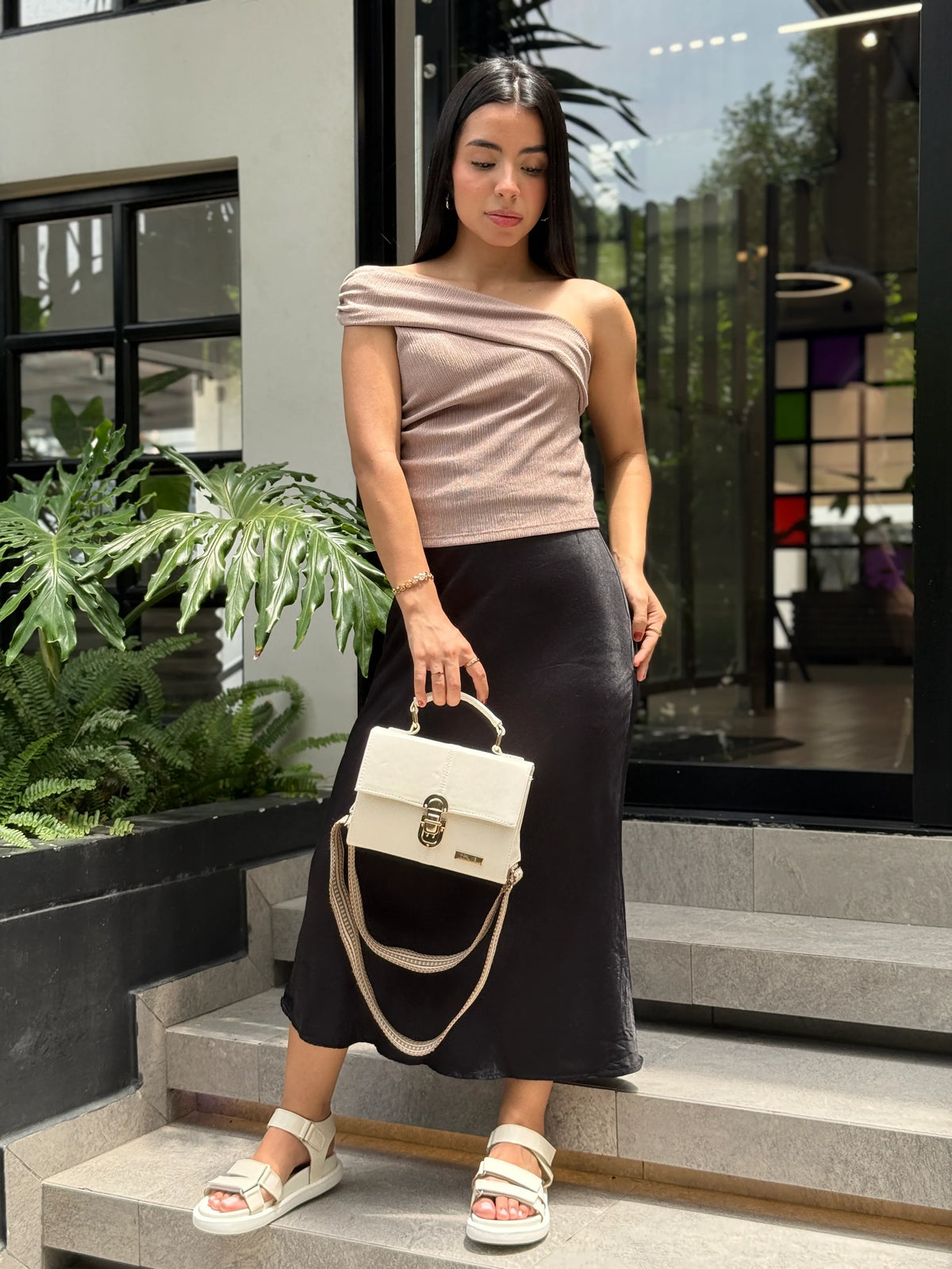 COMBO DANNA C1938 + BOLSO N409 MARFIL