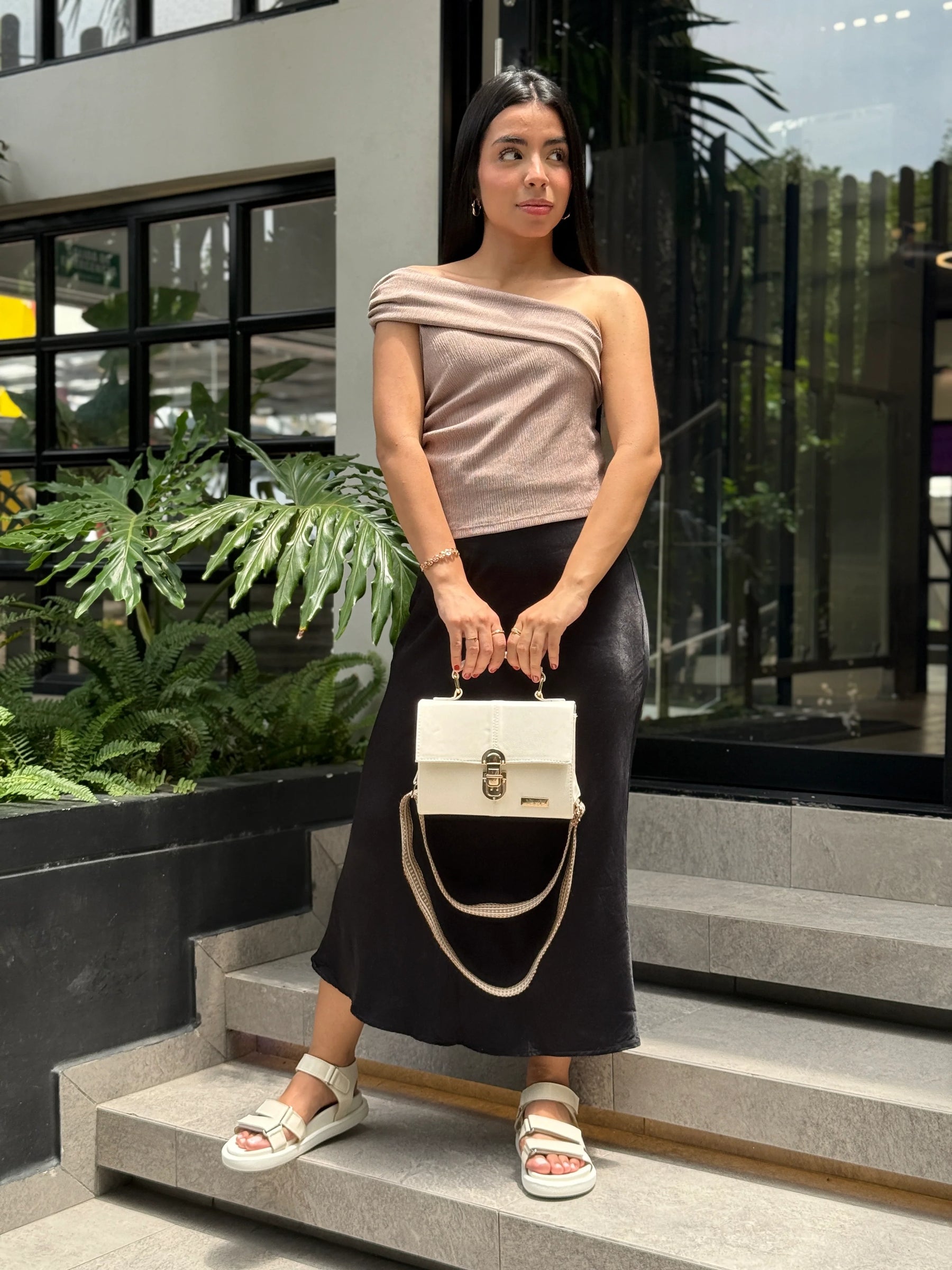 COMBO DANNA C1938 + BOLSO N409 MARFIL